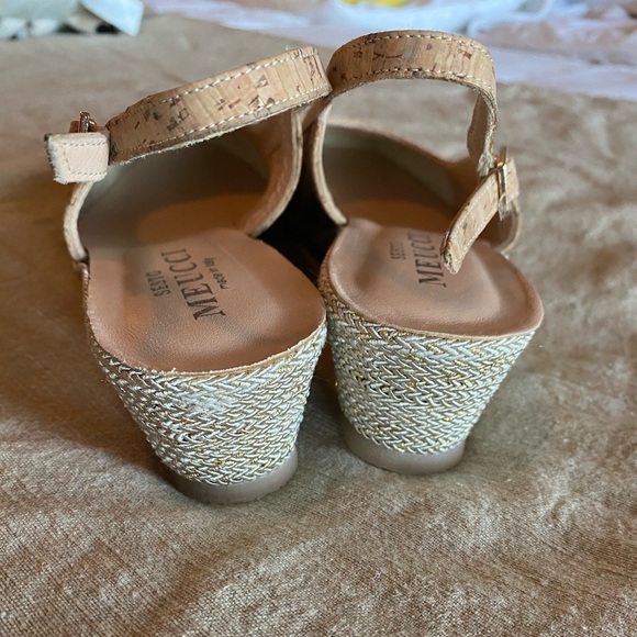 woven leather and cork sling back mules - Picture 3 of 8